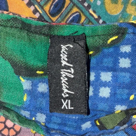 Sacred Threads Midi Skirt Handkerchief Hem Patchwork Boho Hippie Artsy Womens XL - Picture 5 of 10